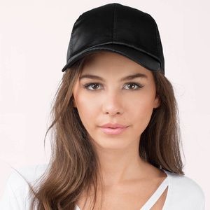 Black Satin Baseball Cap